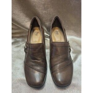 Bass Shoes Tonia Women's Size 9.5M Brown Leather Slip On Block Heel  Comfort